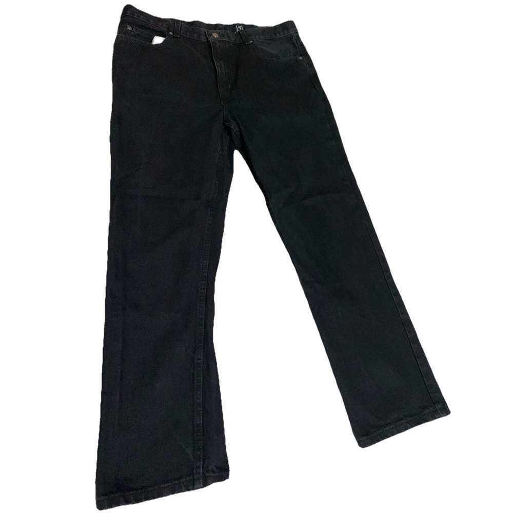 George Mens Regular Fit Straight Leg Black Denim Jeans 36x30 GM08486